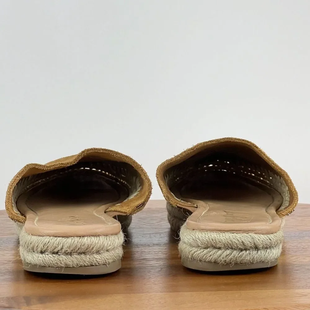 Womens Sam Edelman Austin Brown‎ Suede Espadrille Mules Shoes Size 9 M GUC